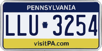 PA license plate LLU3254