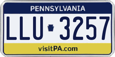 PA license plate LLU3257