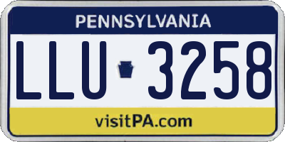 PA license plate LLU3258