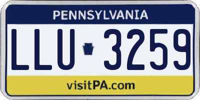 PA license plate LLU3259