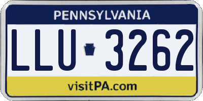 PA license plate LLU3262