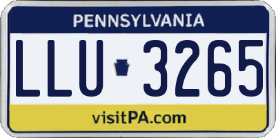 PA license plate LLU3265