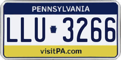 PA license plate LLU3266