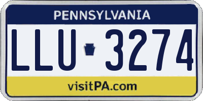 PA license plate LLU3274