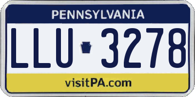 PA license plate LLU3278
