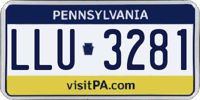 PA license plate LLU3281