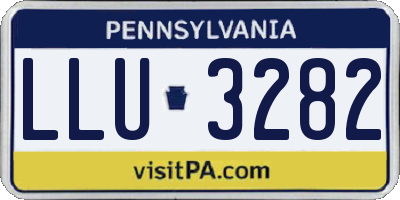 PA license plate LLU3282