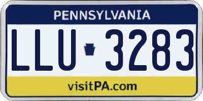 PA license plate LLU3283