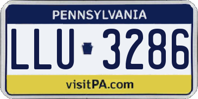 PA license plate LLU3286
