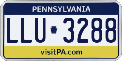 PA license plate LLU3288