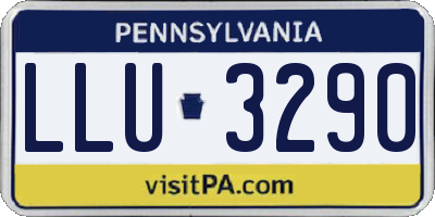 PA license plate LLU3290