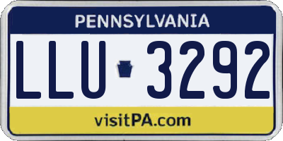 PA license plate LLU3292