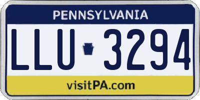 PA license plate LLU3294