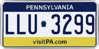 PA license plate LLU3299