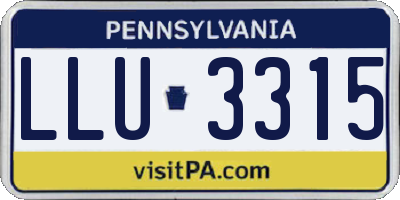 PA license plate LLU3315