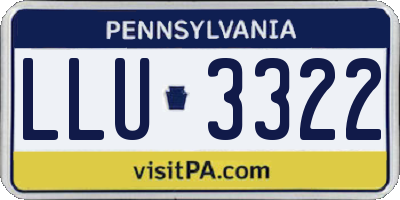 PA license plate LLU3322
