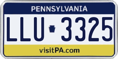 PA license plate LLU3325