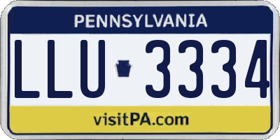 PA license plate LLU3334