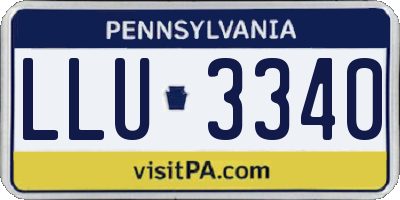 PA license plate LLU3340