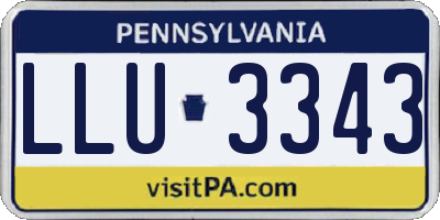 PA license plate LLU3343