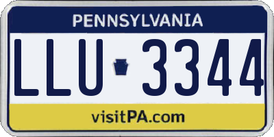 PA license plate LLU3344