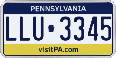 PA license plate LLU3345