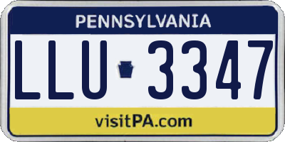 PA license plate LLU3347