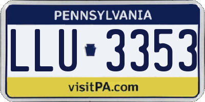 PA license plate LLU3353