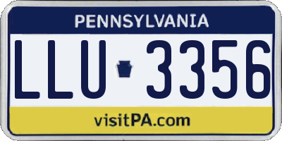 PA license plate LLU3356