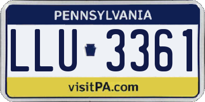 PA license plate LLU3361
