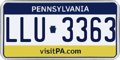 PA license plate LLU3363