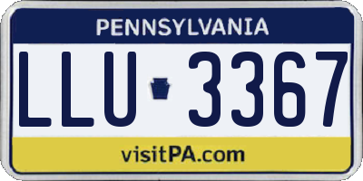 PA license plate LLU3367