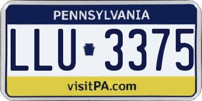 PA license plate LLU3375