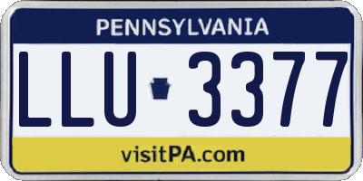 PA license plate LLU3377