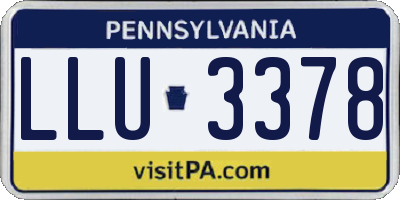 PA license plate LLU3378