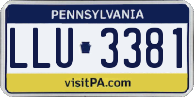 PA license plate LLU3381