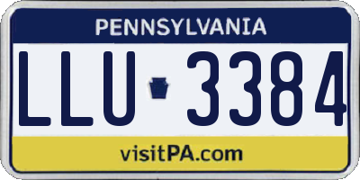 PA license plate LLU3384