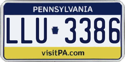PA license plate LLU3386