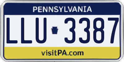 PA license plate LLU3387