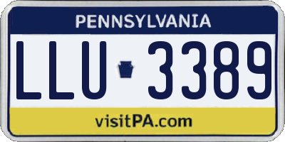 PA license plate LLU3389