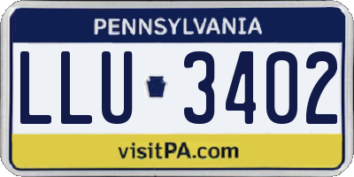 PA license plate LLU3402