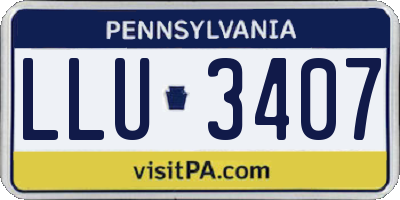 PA license plate LLU3407