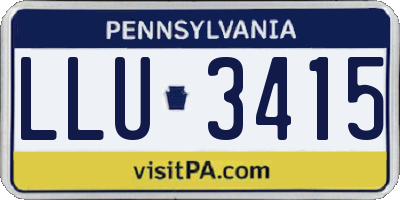 PA license plate LLU3415