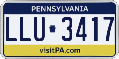 PA license plate LLU3417