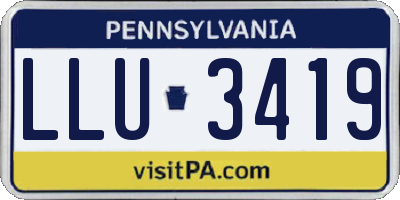PA license plate LLU3419