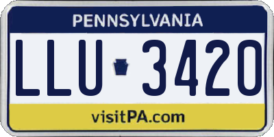 PA license plate LLU3420