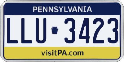 PA license plate LLU3423