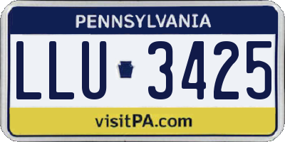 PA license plate LLU3425