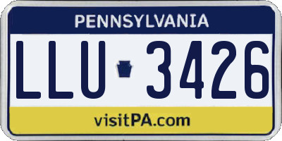 PA license plate LLU3426