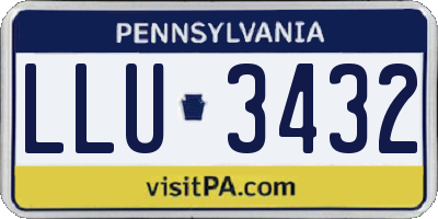 PA license plate LLU3432